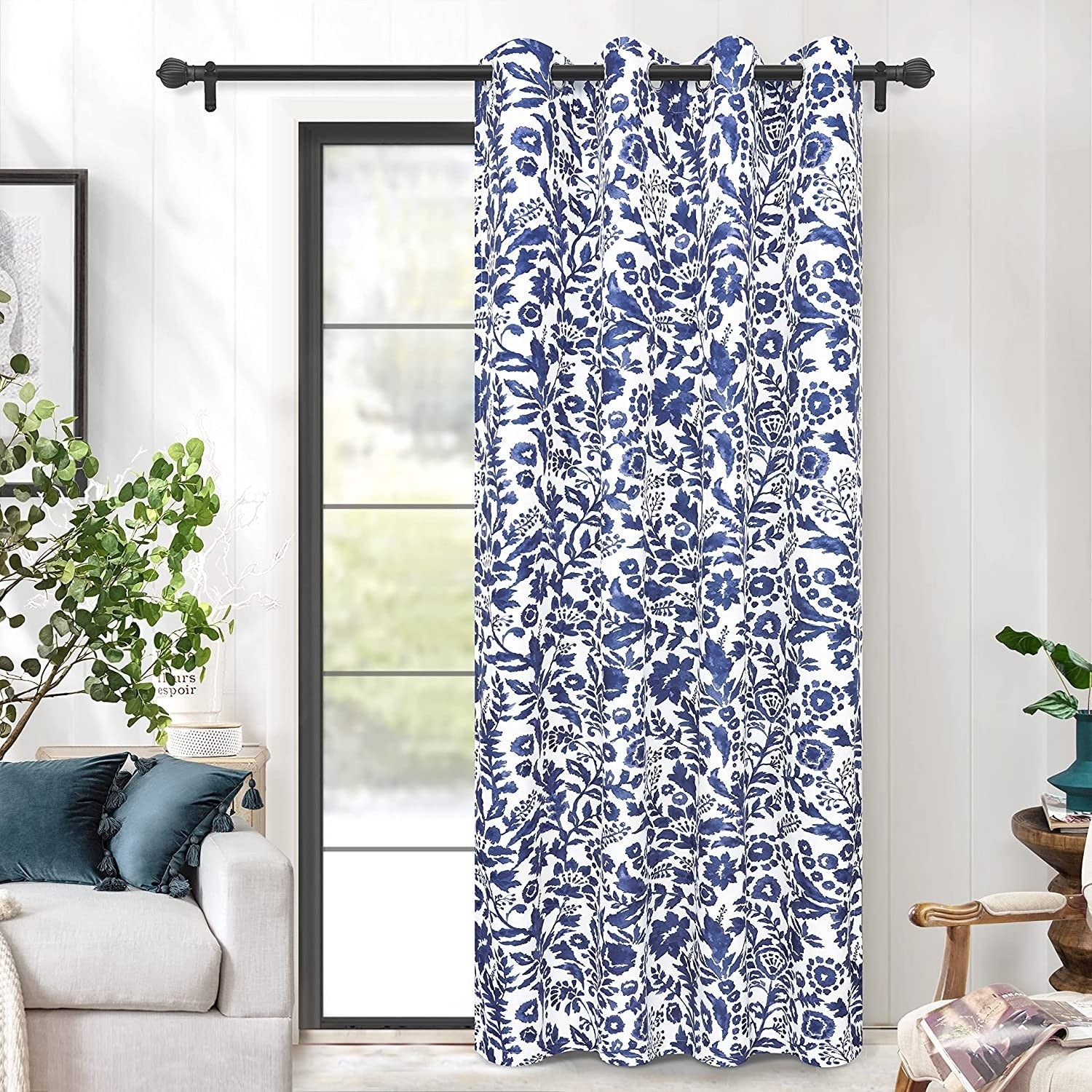 Paire de rideaux occultants doublés à motif floral aquarelle Porch &amp; Den Ouzel