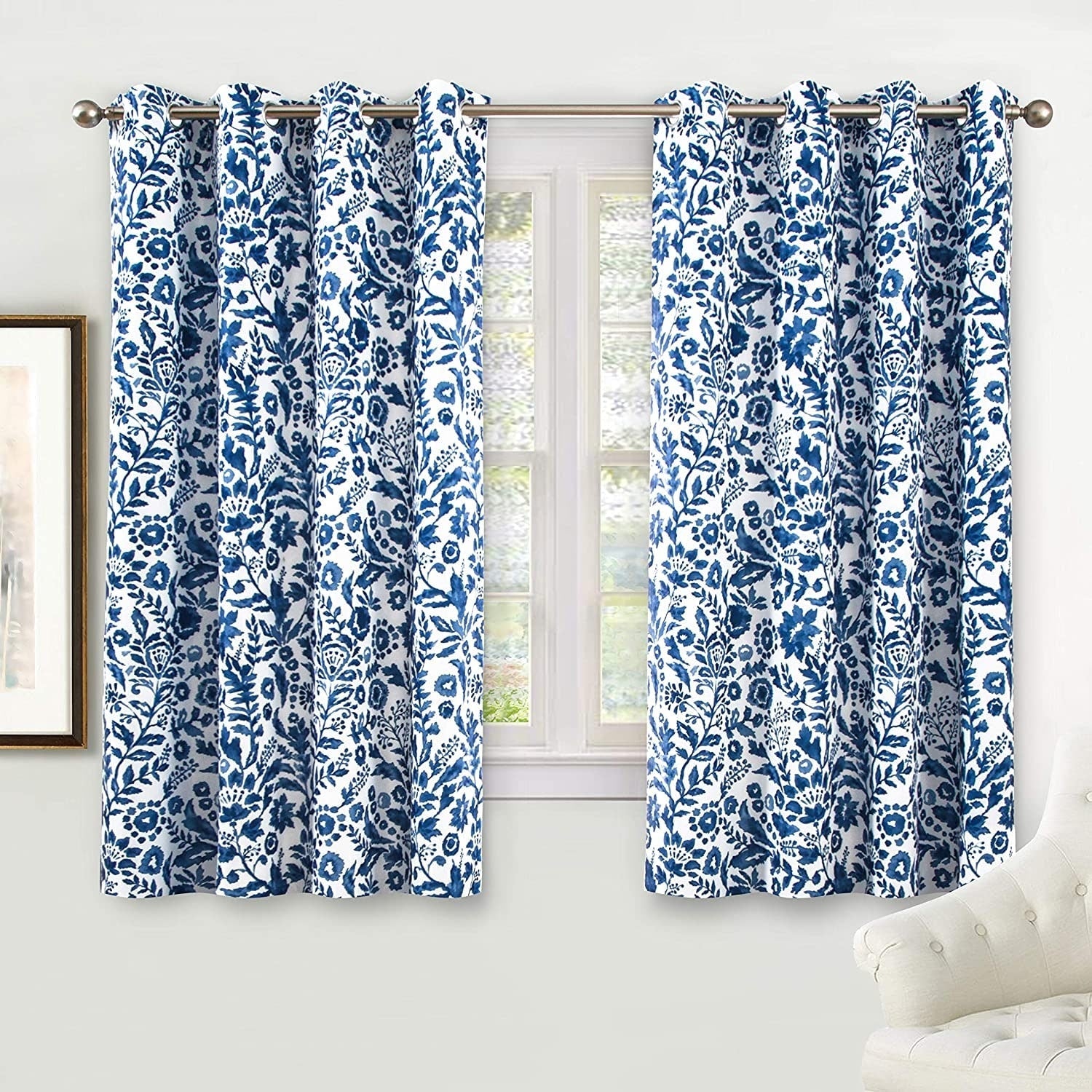 Paire de rideaux occultants doublés à motif floral aquarelle Porch &amp; Den Ouzel