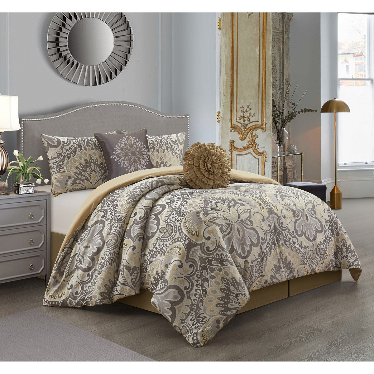 Ensemble de couette 6 pièces en jacquard médaillon Summerfield de Porch &amp; Den