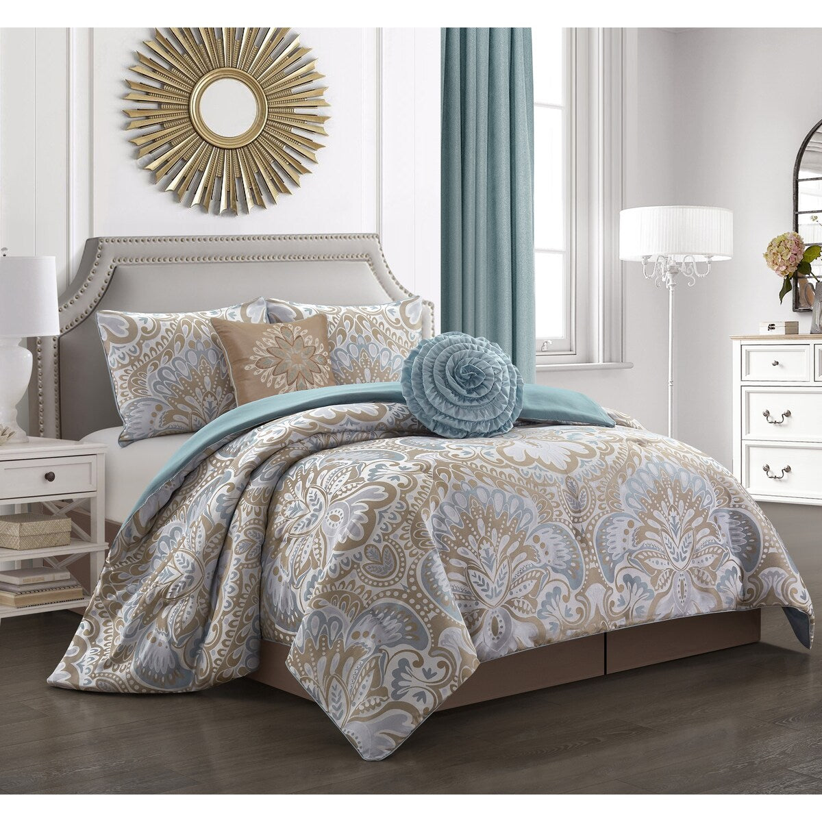 Ensemble de couette 6 pièces en jacquard médaillon Summerfield de Porch &amp; Den