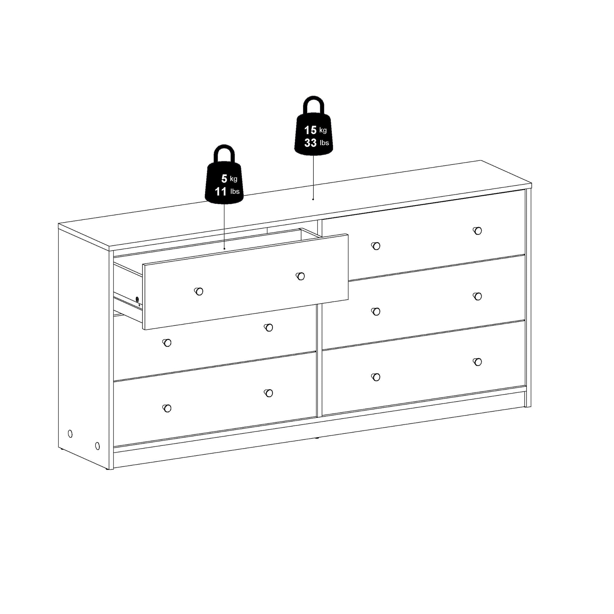 Commode double à 6 tiroirs Porch &amp; Den Zoe