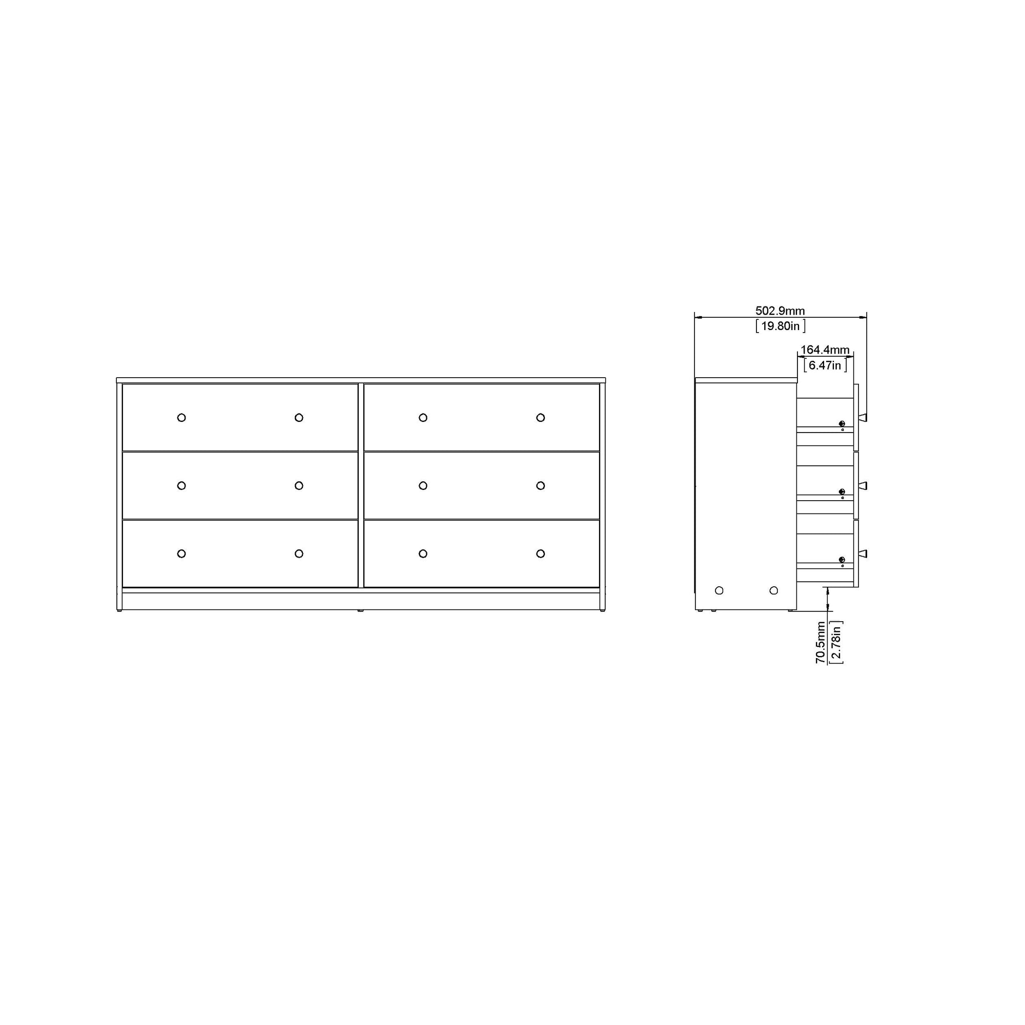 Commode double à 6 tiroirs Porch &amp; Den Zoe