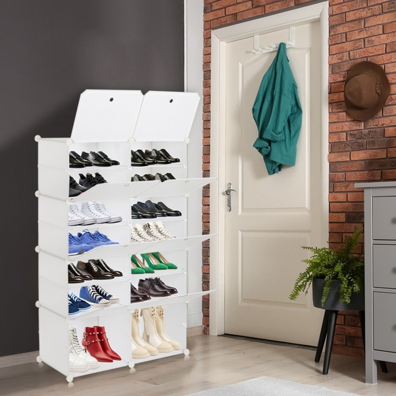 Portable Shoe Rack Organizer 66-72 Pair Tower Shelf Storage Cabinet