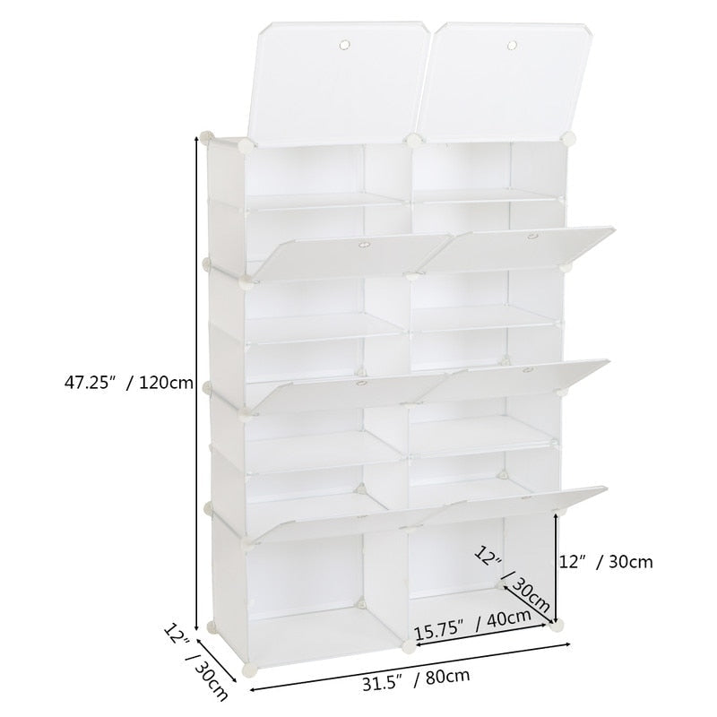 Portable Shoe Rack Organizer 66-72 Pair Tower Shelf Storage Cabinet