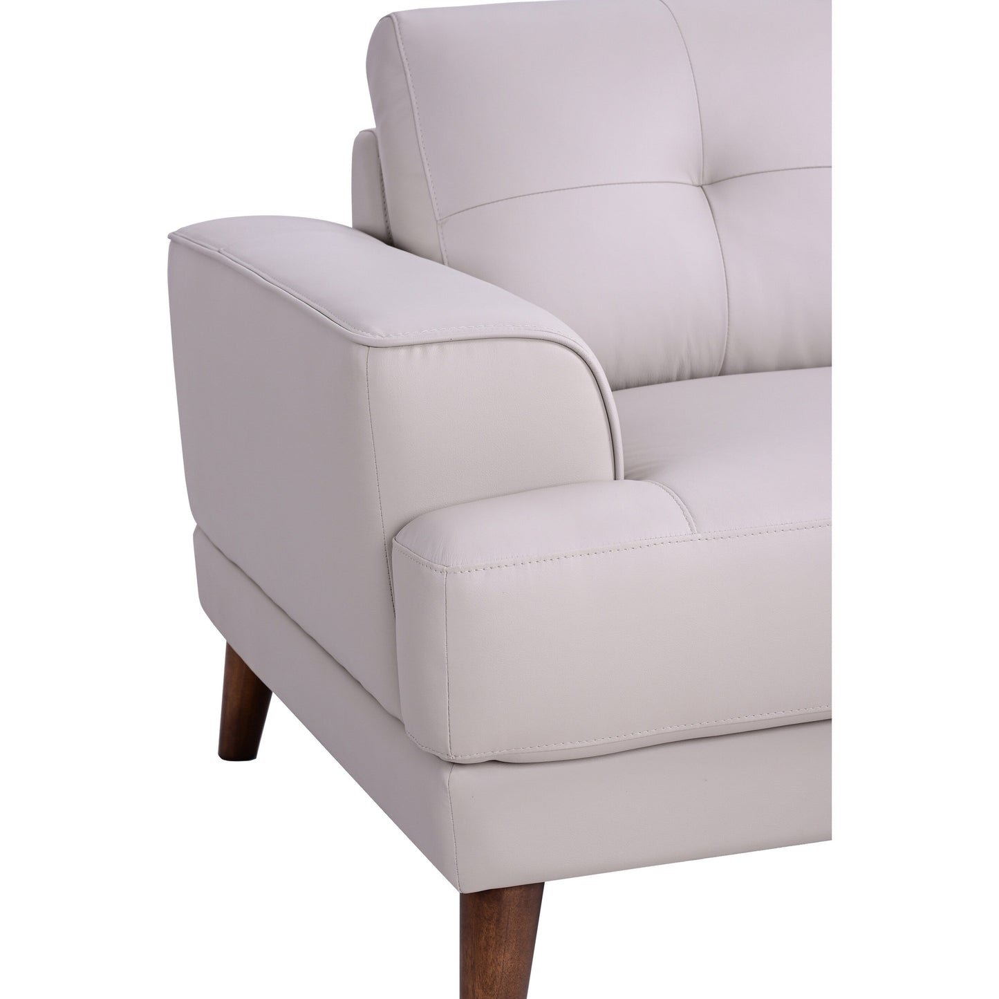 Canapé transitionnel Anzio en cuir pleine fleur, couleur crème, Porter Designs
