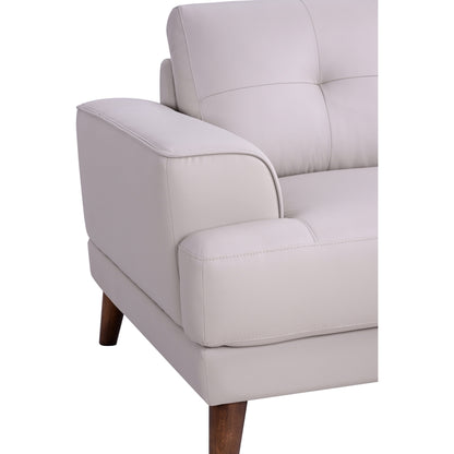 Canapé transitionnel Anzio en cuir pleine fleur, couleur crème, Porter Designs