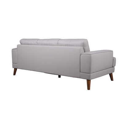 Canapé transitionnel Anzio en cuir pleine fleur, couleur crème, Porter Designs