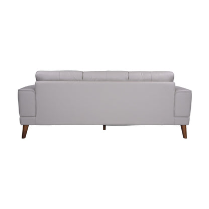 Canapé transitionnel Anzio en cuir pleine fleur, couleur crème, Porter Designs