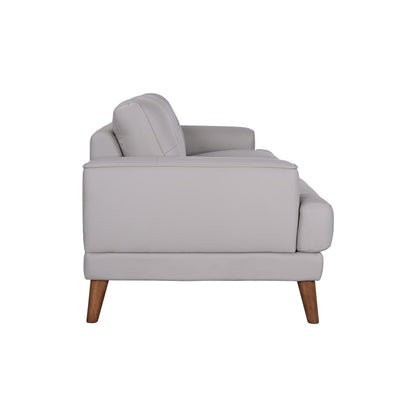 Canapé transitionnel Anzio en cuir pleine fleur, couleur crème, Porter Designs