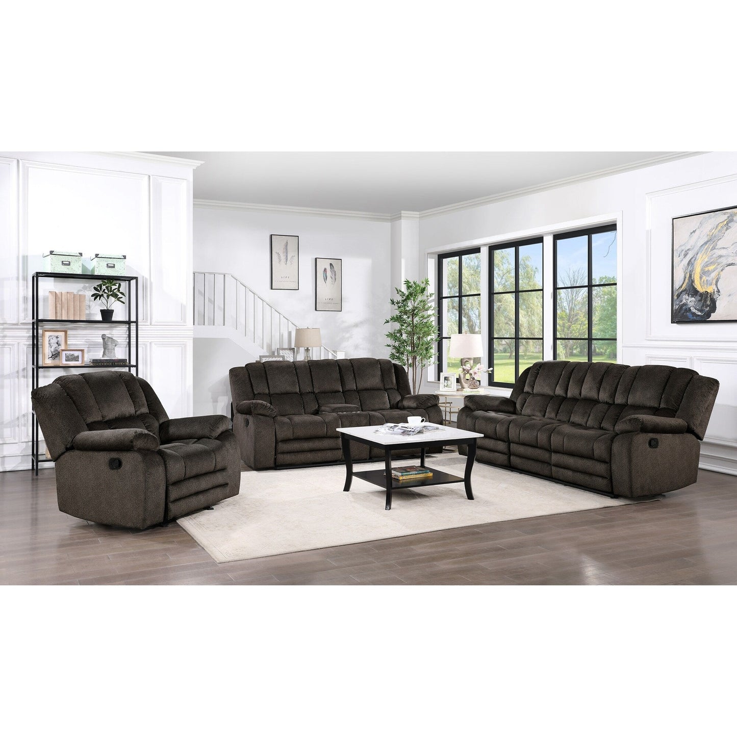Canapé inclinable manuel transitionnel Knox de Porter Designs, en microfibre, gris