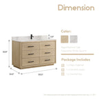 Meuble-lavabo Porto avec dessus en quartz blanc sans miroir
