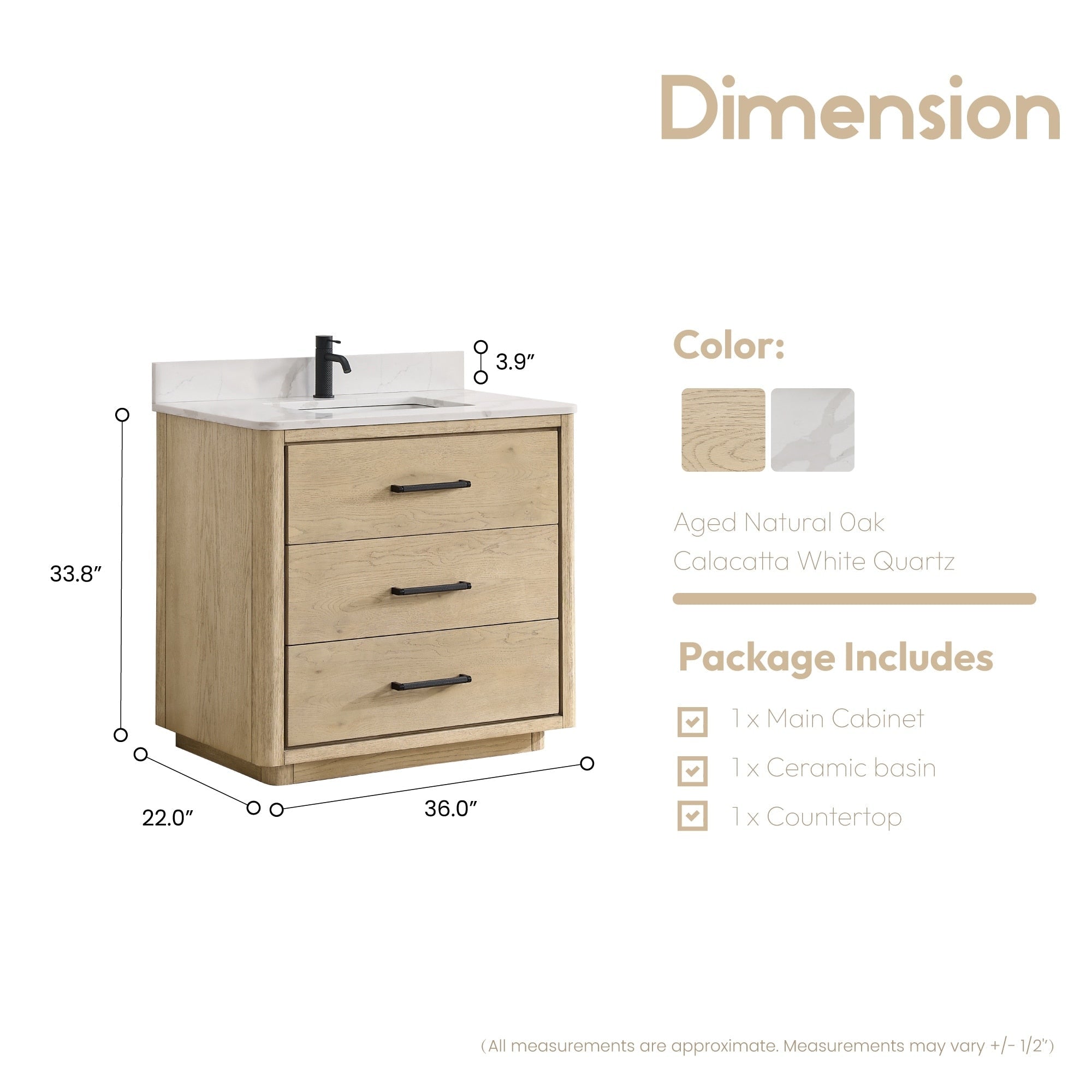 Meuble-lavabo Porto avec dessus en quartz blanc sans miroir