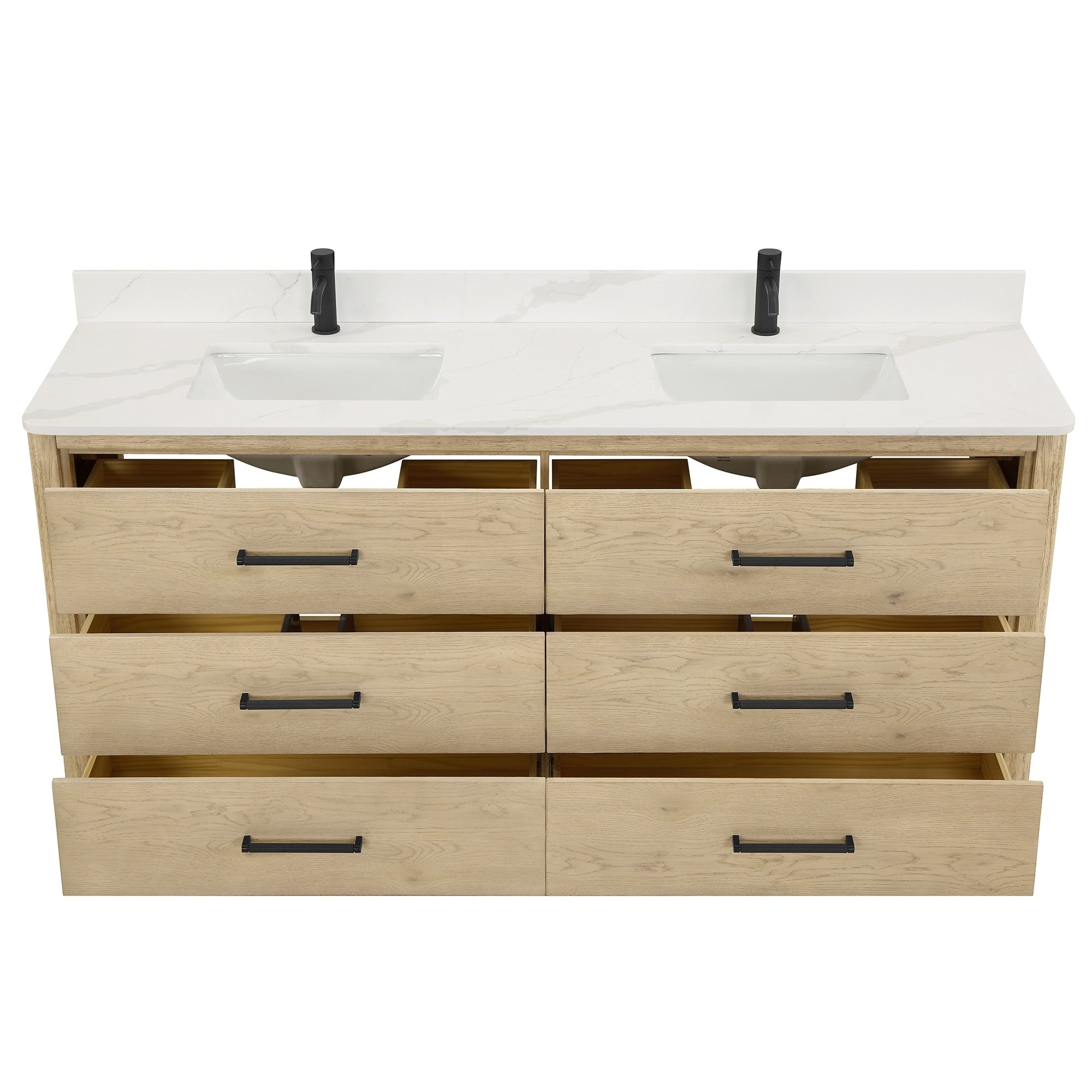 Meuble-lavabo Porto avec dessus en quartz blanc sans miroir
