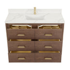 Meuble-lavabo Porto avec dessus en quartz blanc sans miroir