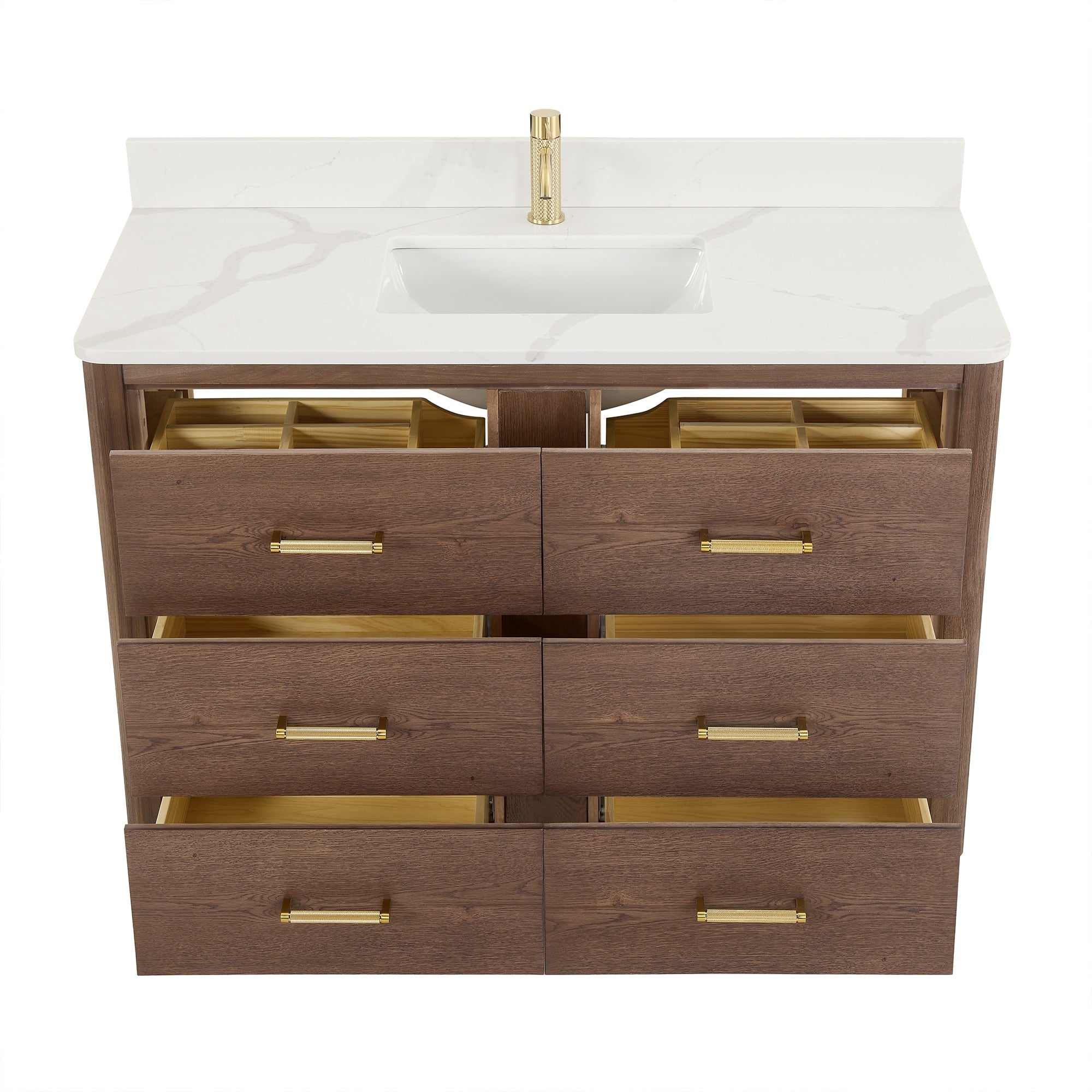 Meuble-lavabo Porto avec dessus en quartz blanc sans miroir