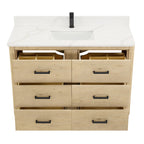 Meuble-lavabo Porto avec dessus en quartz blanc sans miroir