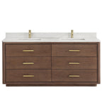 Meuble-lavabo Porto avec dessus en quartz blanc sans miroir