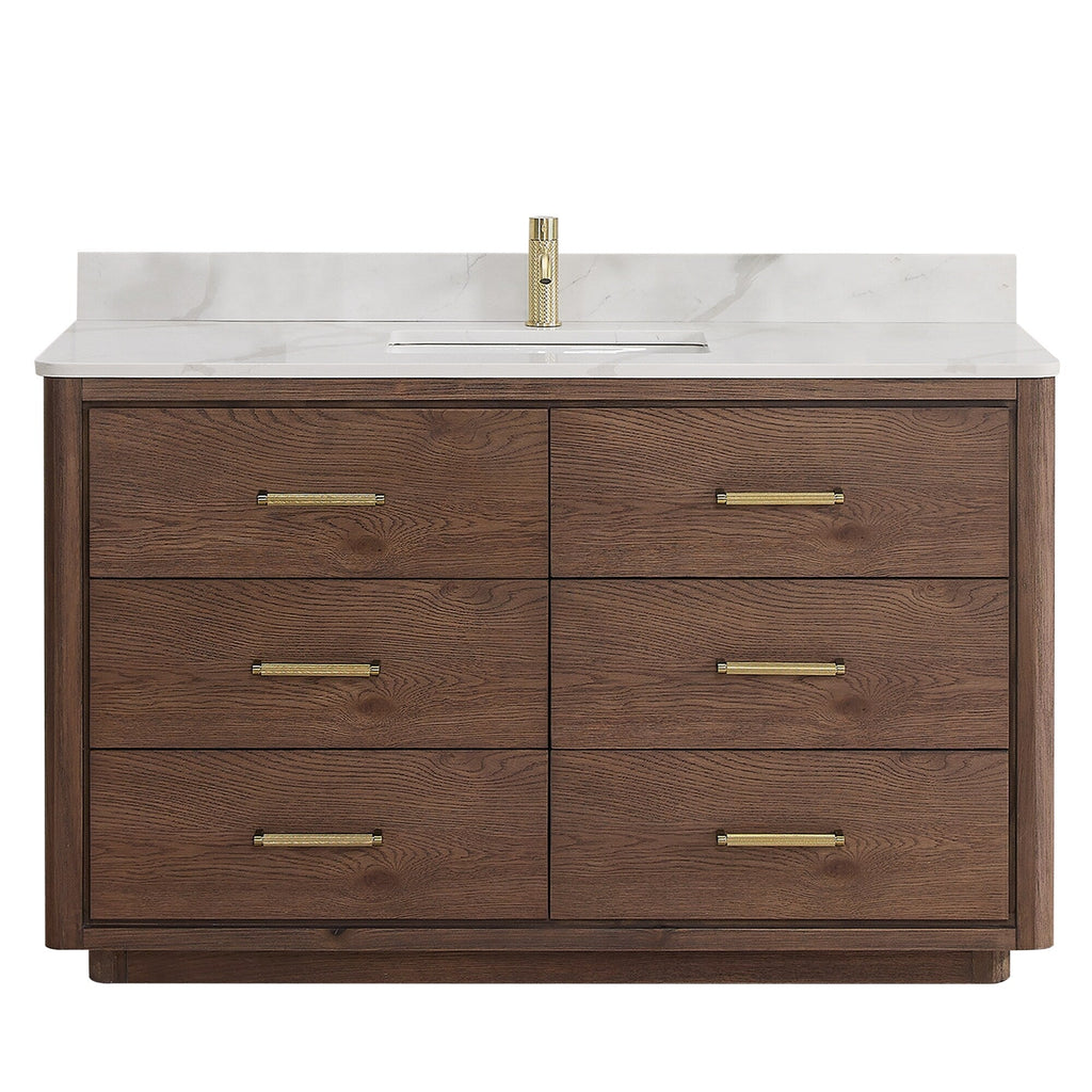 Meuble-lavabo Porto avec dessus en quartz blanc sans miroir