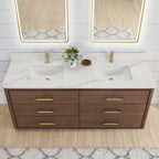 Meuble-lavabo Porto avec dessus en quartz blanc sans miroir