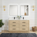 Meuble-lavabo Porto avec dessus en quartz blanc sans miroir