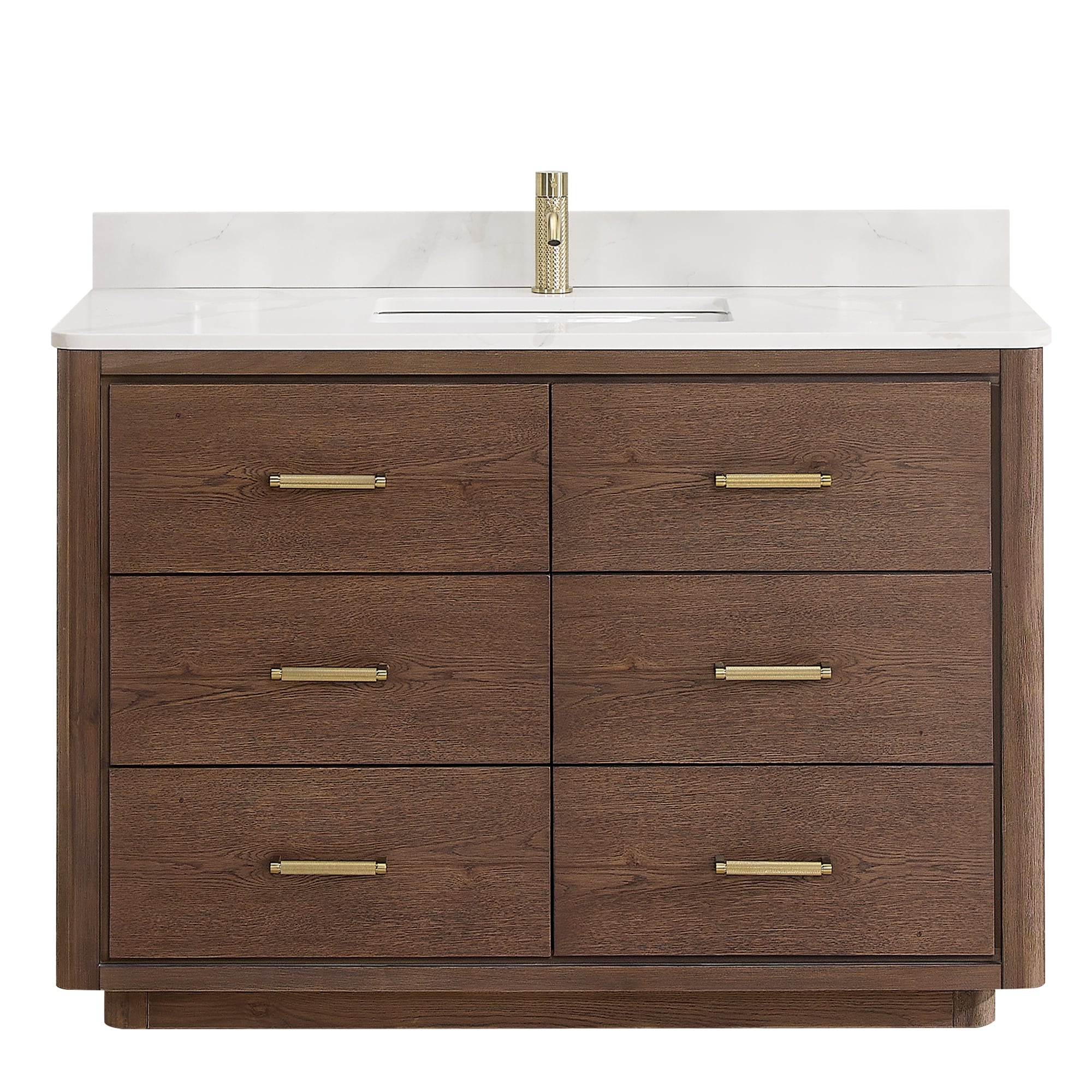 Meuble-lavabo Porto avec dessus en quartz blanc sans miroir