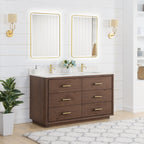Meuble-lavabo Porto avec dessus en quartz blanc sans miroir