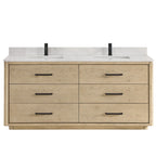 Meuble-lavabo Porto avec dessus en quartz blanc sans miroir