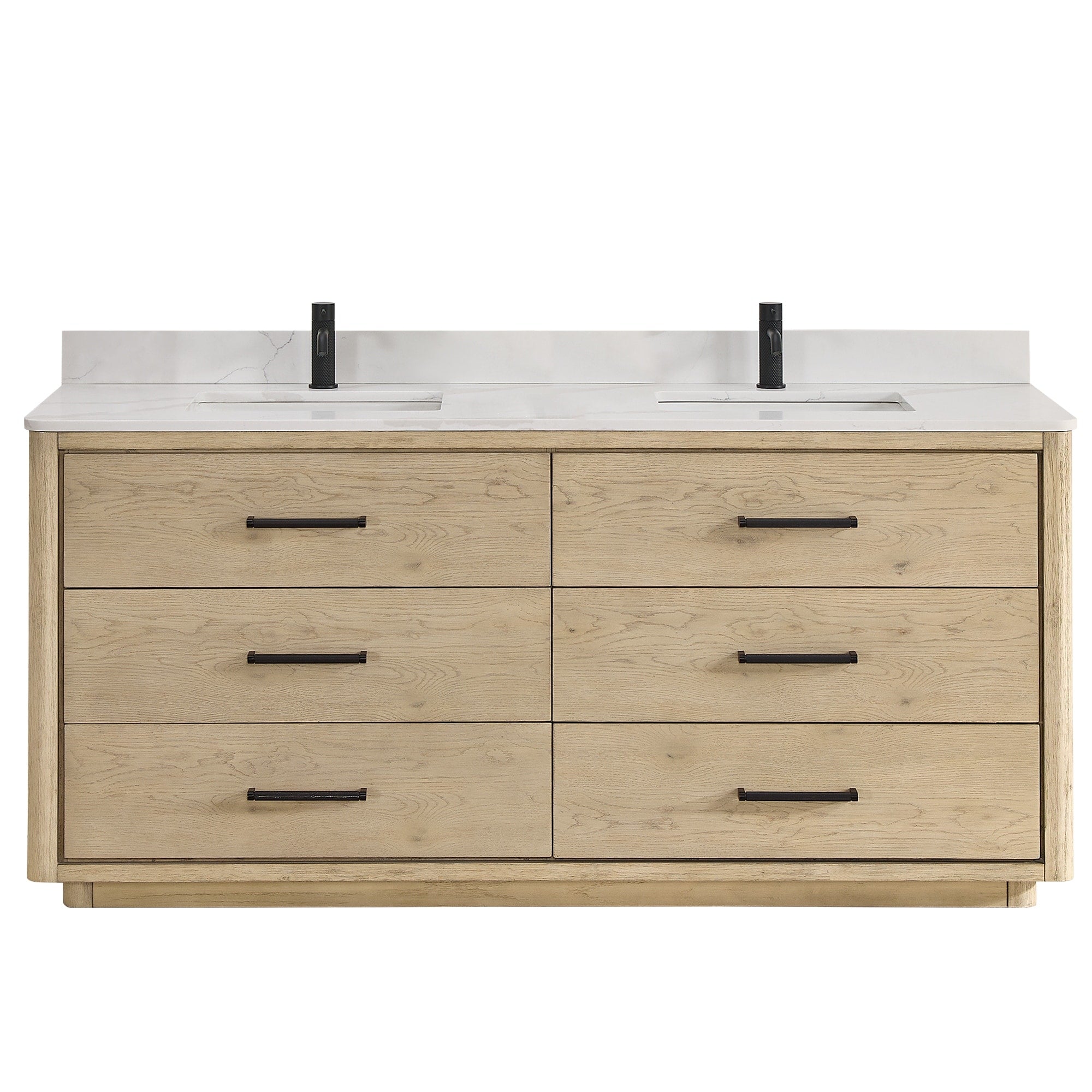 Meuble-lavabo Porto avec dessus en quartz blanc sans miroir