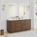 Meuble-lavabo Porto avec dessus en quartz blanc sans miroir
