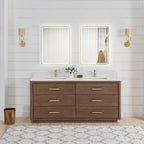 Meuble-lavabo Porto avec dessus en quartz blanc sans miroir