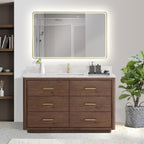 Meuble-lavabo Porto avec dessus en quartz blanc sans miroir