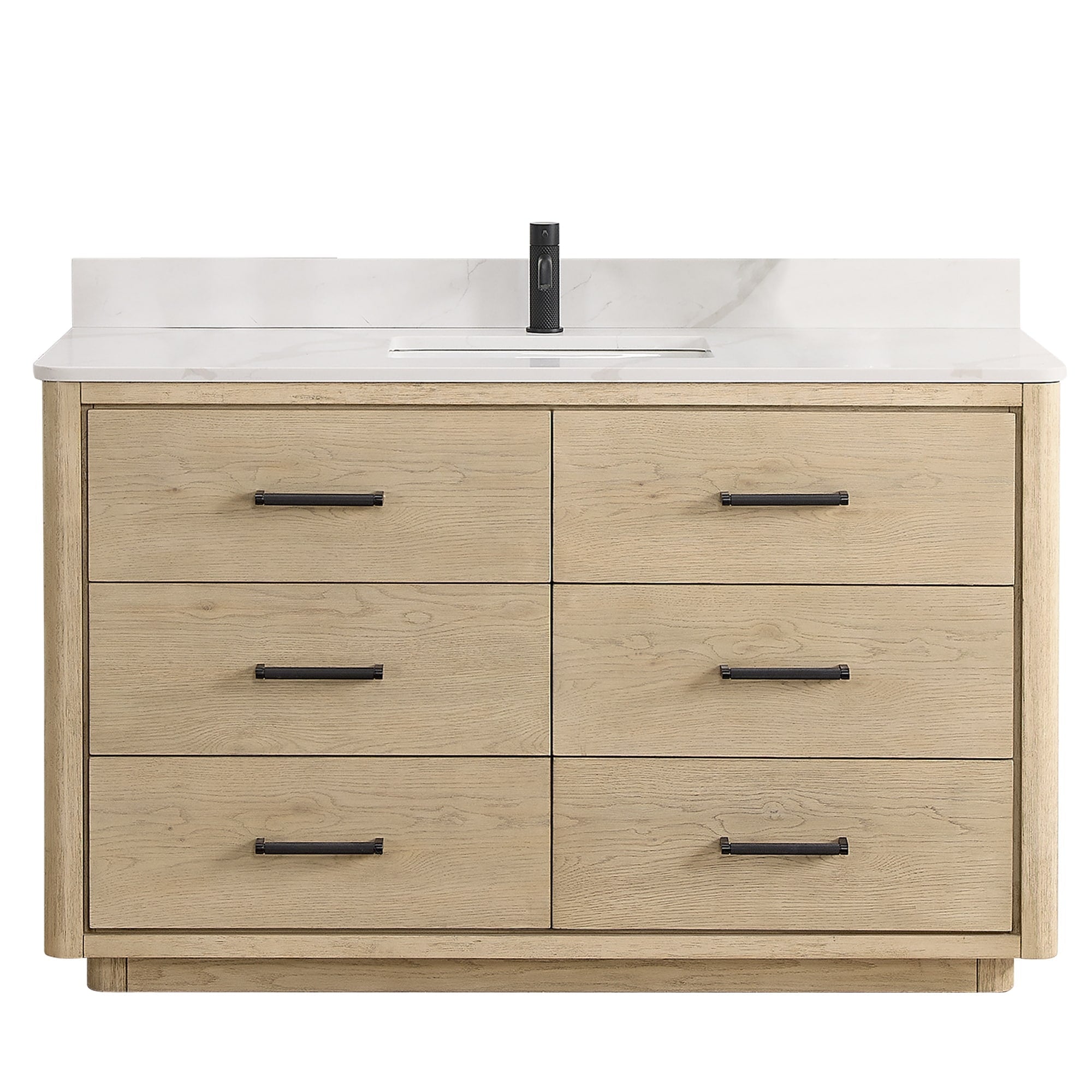 Meuble-lavabo Porto avec dessus en quartz blanc sans miroir