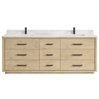 Meuble-lavabo Porto avec dessus en quartz blanc sans miroir