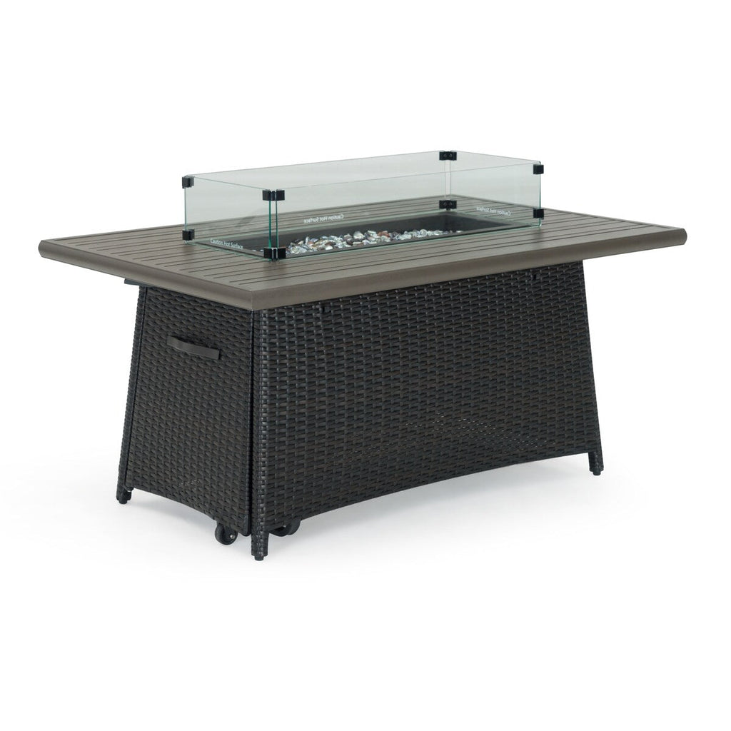 Ensemble de 4 sièges de patio d'extérieur Portofino Casual Sunbrella avec fonction de mouvement et de feu
