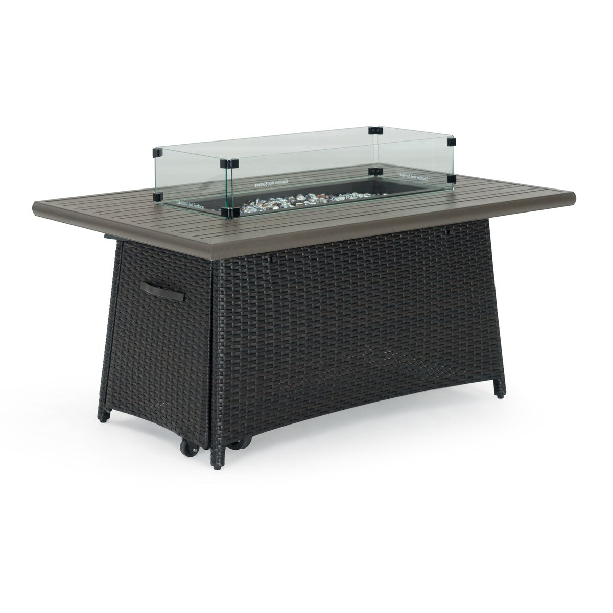 Ensemble de 4 sièges de patio d'extérieur Portofino Casual Sunbrella avec fonction de mouvement et de feu