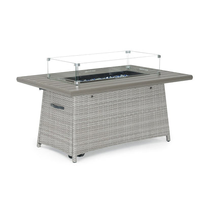 Ensemble de 4 sièges de patio d'extérieur Portofino Casual Sunbrella avec fonction de mouvement et de feu