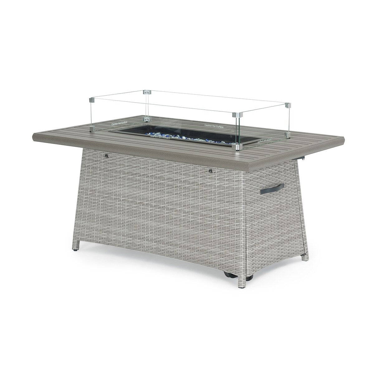 Ensemble de 4 sièges de patio d'extérieur Portofino Casual Sunbrella avec fonction de mouvement et de feu