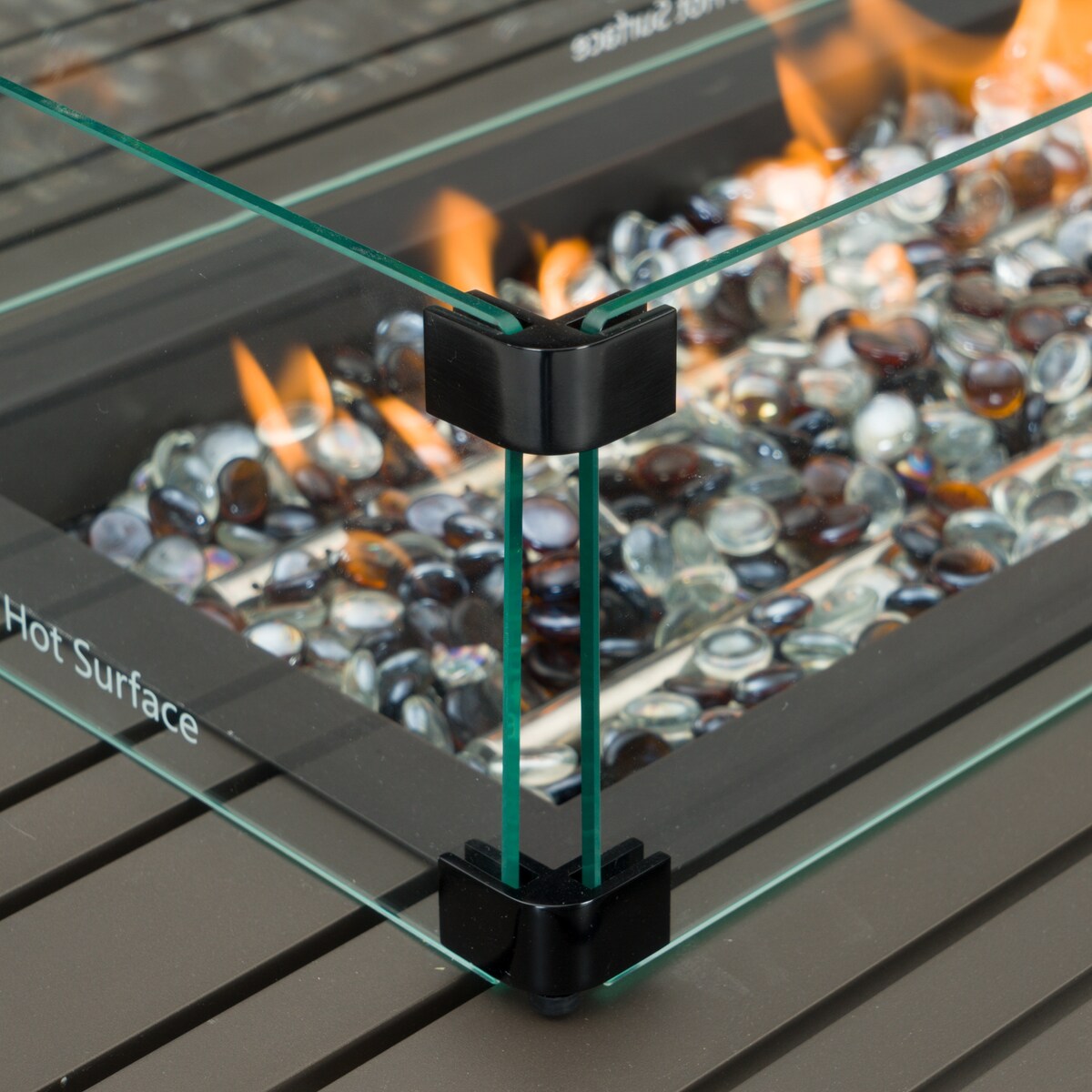 Ensemble de 4 sièges de patio d'extérieur Portofino Casual Sunbrella avec fonction de mouvement et de feu