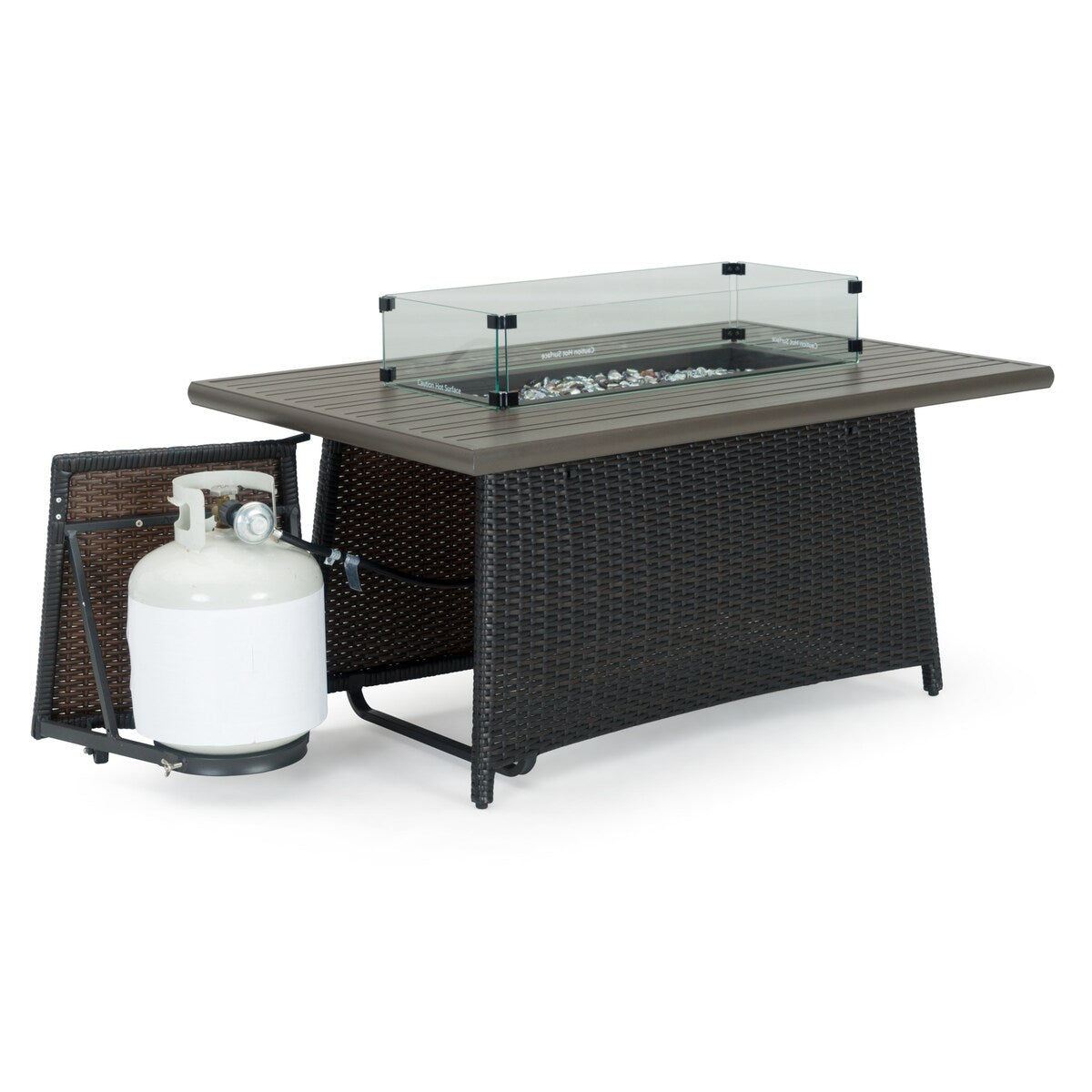 Ensemble de 4 sièges de patio d'extérieur Portofino Casual Sunbrella avec fonction de mouvement et de feu