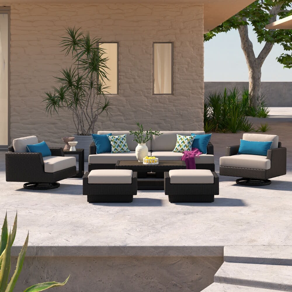 Ensemble de 7 sièges de patio d'extérieur Portofino Comfort Sunbrella avec système de mouvement