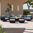 Ensemble de 7 sièges de patio d'extérieur Portofino Comfort Sunbrella avec système de mouvement