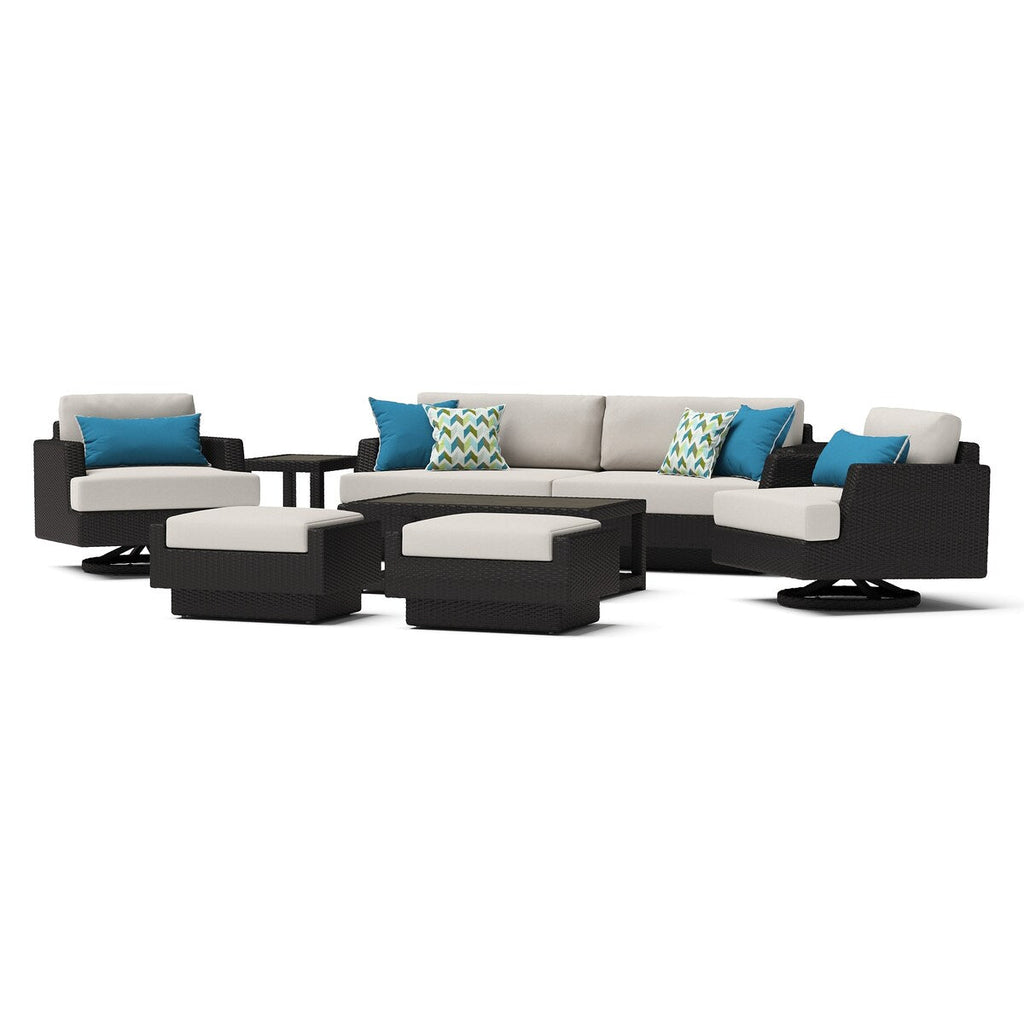 Ensemble de 7 sièges de patio d'extérieur Portofino Comfort Sunbrella avec système de mouvement
