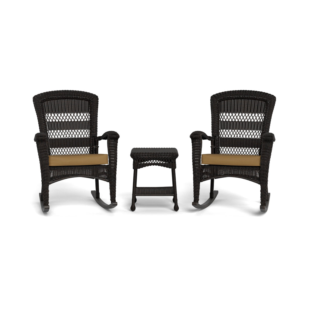 Ensemble de 2 chaises à bascule d'extérieur en osier Portside Dark Roast