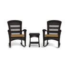 Ensemble de 2 chaises à bascule d'extérieur en osier Portside Dark Roast