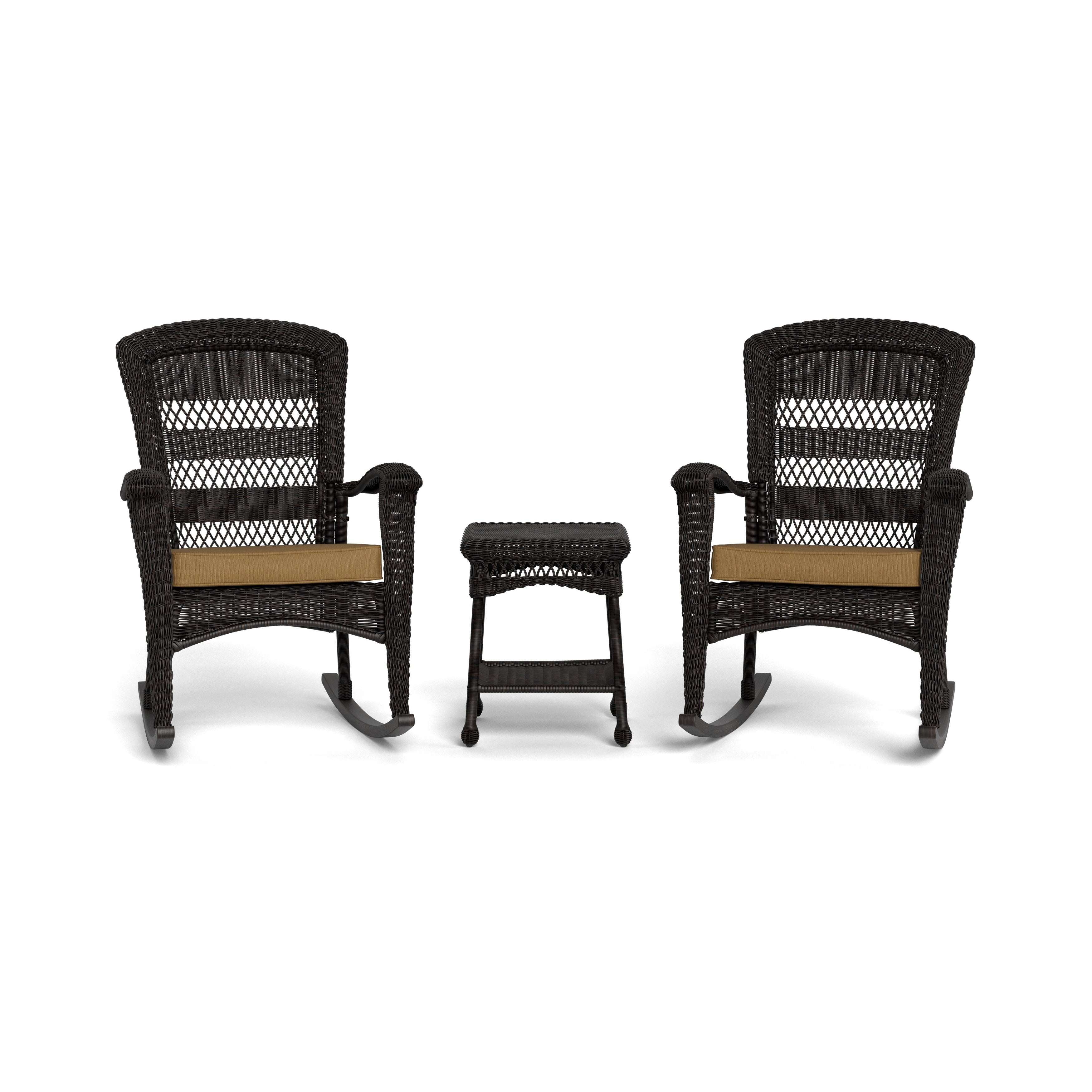 Ensemble de 2 chaises à bascule d'extérieur en osier Portside Dark Roast
