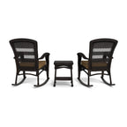 Ensemble de 2 chaises à bascule d'extérieur en osier Portside Dark Roast
