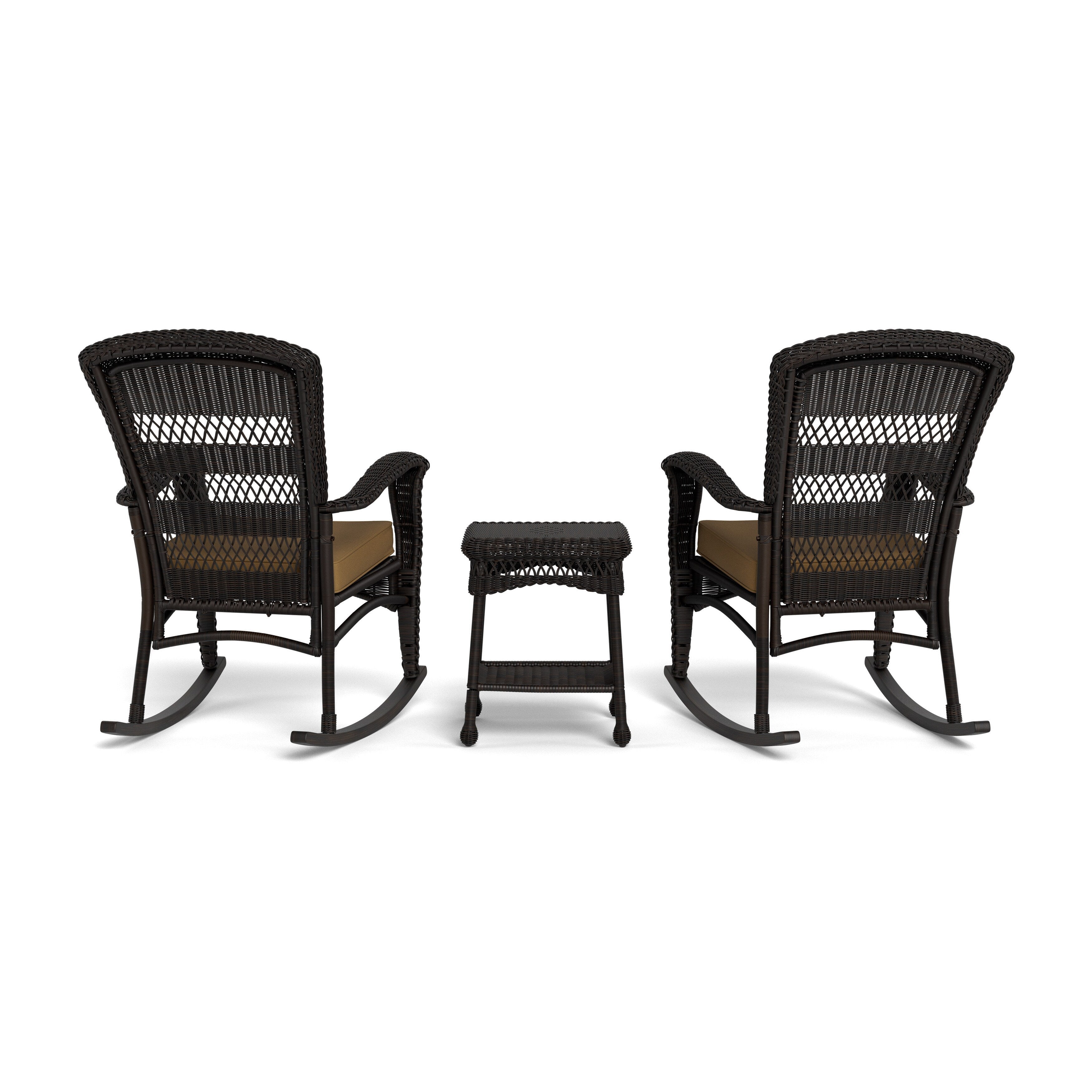 Ensemble de 2 chaises à bascule d'extérieur en osier Portside Dark Roast