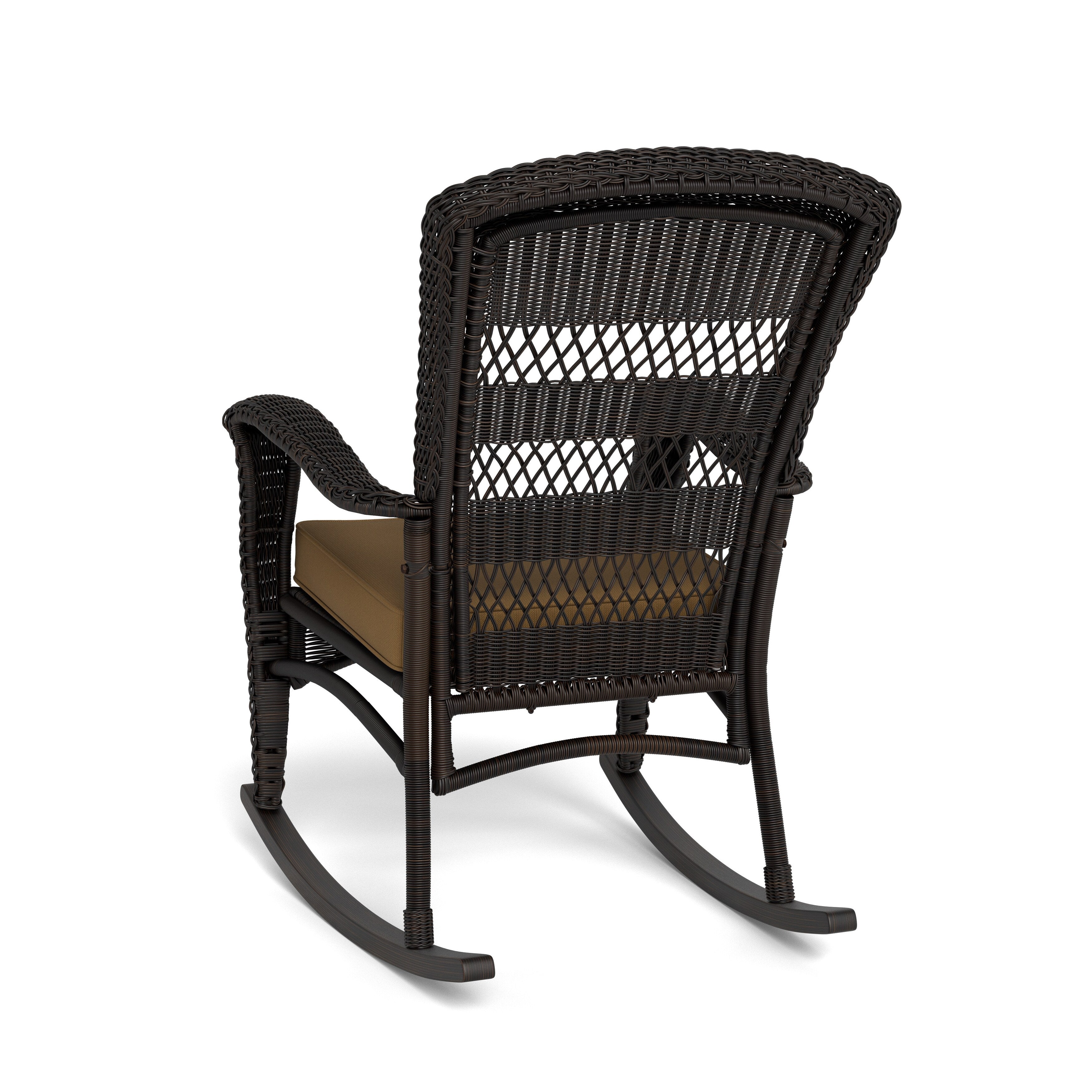 Ensemble de 2 chaises à bascule d'extérieur en osier Portside Dark Roast