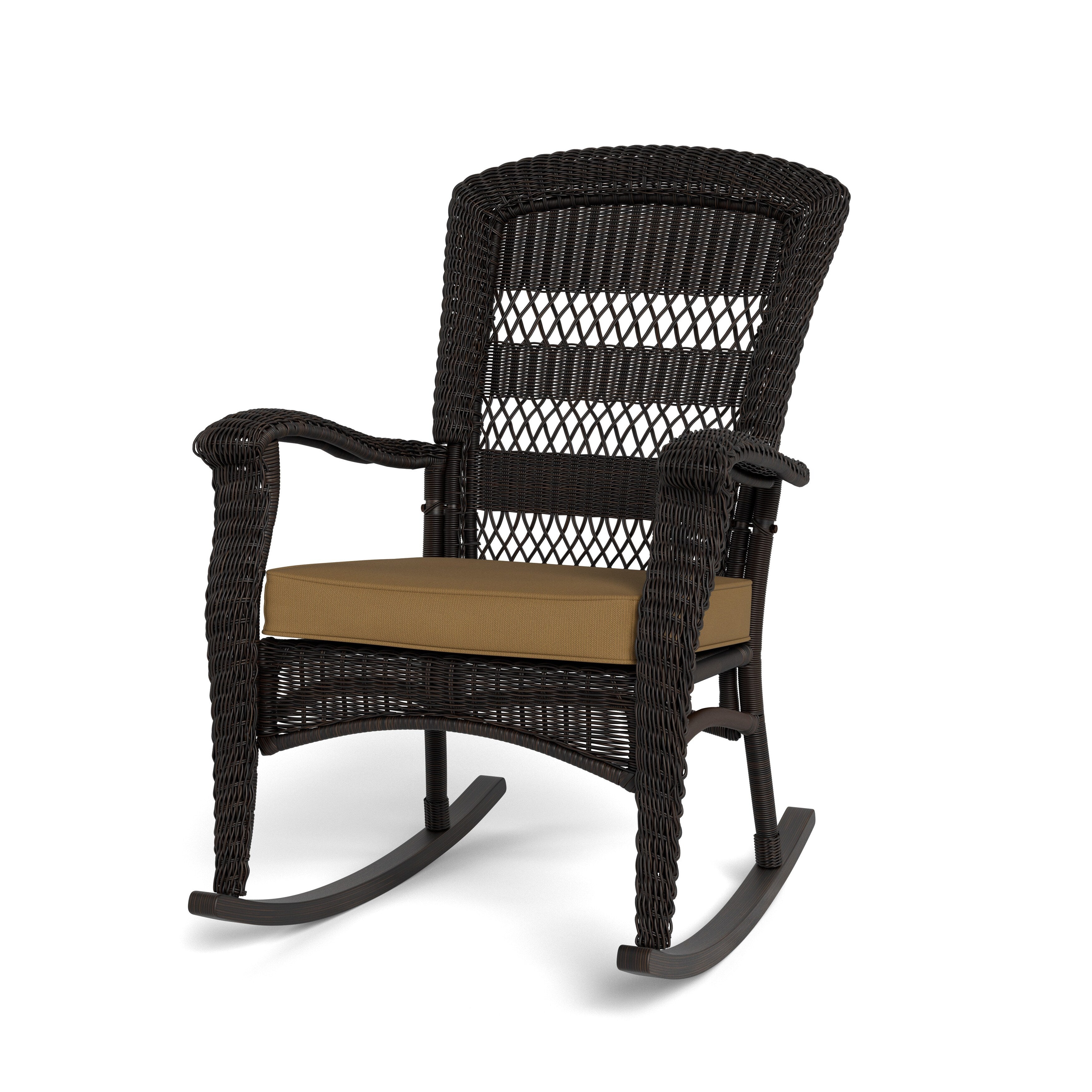 Ensemble de 2 chaises à bascule d'extérieur en osier Portside Dark Roast