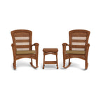 Ensemble de 3 chaises à bascule d'extérieur en osier ambré Portside Southwest
